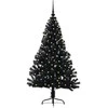 Dirbtinis prieššventinis eglutė su šviesomis Juoda 150 cm PVC