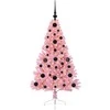 Dirbtinis prieššventinis eglutė su šviesomis Rožinė 120 cm PVC