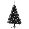 Dirbtinis prieššventinis eglutė su šviesomis Juoda 150 cm PVC