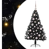 Dirbtinis prieššventinis eglutė su šviesomis Juoda 120 cm PVC