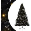 Dirbtinis prieššventinis eglutė su šviesomis Juoda 180 cm PVC
