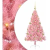 Dirbtinis prieššventinis eglutė su šviesomis Rožinė 120 cm PVC