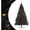 Dirbtinis prieššventinis eglutė su šviesomis Juoda 210 cm PVC