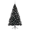 Dirbtinis prieššventinis eglutė su šviesomis Juoda 180 cm PVC