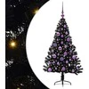 Dirbtinis prieššventinis eglutė su šviesomis Juoda 120 cm PVC