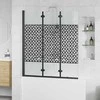 Dušo kabineto uždanga Juoda ir permatoma 130 x 130 cm