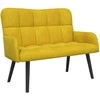 Dvitaškė sofa Geltona 115 x 61 x 87 cm Aksomas