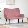 Dviejų vietų sofa Rožinė 115 x 61 x 87 cm Aksomas