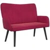 Dvitaškė sofa Vyno raudona 115 x 61 x 87 cm Aksomas