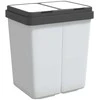 Dviguba šiukšliadėžė, baltos spalvos, 2x25l
