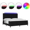 Kiemas lova su čiužiniu su LED Juoda 200 x 200 cm audinys