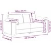 Dvivietė sofa Tamsiai pilka 180 cm audinys