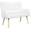 Dvitaškė sofa Balta 115 x 61 x 87 cm Audinys