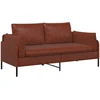 Dvitaškė sofa Blizgus Rudas 188 x 81 x 89 cm Dirbtinė oda