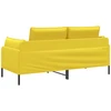 Dvitaškė sofa Šviesi geltona 188 x 81 x 89 cm Audinys