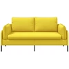 Dvitaškė sofa Šviesi geltona 188 x 81 x 89 cm Audinys