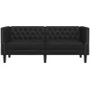 Dvivietė chesterfield sofa, juodos spalvos, dirbtinė oda