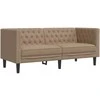 Dvivietė chesterfield sofa, kapučino spalvos, dirbtinė oda