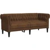 Dvivietė chesterfield sofa, rudos spalvos, audinys