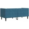Dvivietė chesterfield sofa su pagalvėlėmis, mėlyna, aksomas