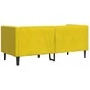 Dvivietė chesterfield sofa su pagalvėlėmis, geltona, aksomas
