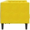 Dvivietė chesterfield sofa su pagalvėlėmis, geltona, aksomas