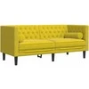 Dvivietė chesterfield sofa su pagalvėlėmis, geltona, aksomas