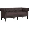Dvivietė chesterfield sofa, tamsiai rudos spalvos, audinys