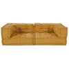 Dvivietė modulinė sofa, geltona, 140x70x36, audinys
