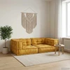 Dvivietė modulinė sofa, geltona, 140x70x36, audinys