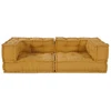 Dvivietė modulinė sofa, geltona, 140x70x36, audinys