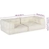 Dvivietė modulinė sofa, kreminės spalvos, 140x70x36, audinys