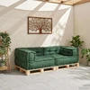 Dvivietė modulinė sofa, žalia, 140x70x36, audinys