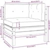 Dvivietė sodo sofa su kreminėmis pagalvėlėmis, pušies masyvas