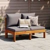 Dvivietė sodo sofa su pagalvėlėmis, akacijos medienos masyvas