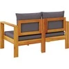 Dvivietė sodo sofa su pagalvėlėmis, akacijos medienos masyvas