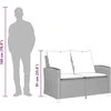 Dvivietė sodo sofa su pagalvėlėmis ir staliuku, pilkos spalvos
