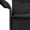 Sodo sofa su pagalve Juoda 141 x 62 x 69cm poliratanas