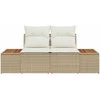 Sodo sofa Smėlio 184 x 62 x 85cm poliratanas