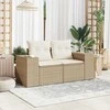 Dvivietė sodo sofa su pagalvėlėmis, smėlio spalvos, poliratanas