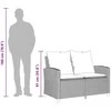 Dvivietė sodo sofa su staliuku ir pagalvėlėmis, smėlio spalvos