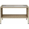 Dvivietė sodo sofa su staliuku ir pagalvėlėmis, smėlio spalvos