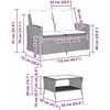 Dvivietė sodo sofa su staliuku ir pagalvėlėmis, smėlio spalvos