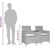 Dvivietė sodo sofa su staliuku ir pagalvėlėmis, smėlio spalvos