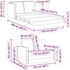 Sofa lova Kreminė 204 x 122 x 60 cm Aksomas