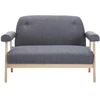 Dvivietė sofa, audinys, tamsiai pilka
