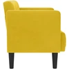 Dvivietė sofa, geltona, 111 cm, aksomas