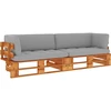 Lauko baldų komplektas Dvivietė sofa iš palečių su pagalvėlėmis, impregnuota pušis