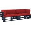 Lauko baldų komplektas Dvivietė sofa iš palečių su pagalvėlėmis, impregnuota pušis