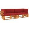 Lauko baldų komplektas Dvivietė sofa iš palečių su pagalvėlėmis, impregnuota pušis